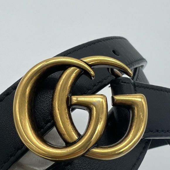Authentic Gucci Marmont 20mm thin Black leather belt - Picture 7 of 10